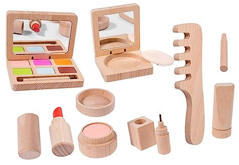 Abaodam Holz Spielzeug Schminkset für Mädchen Schmink Spielset Kinderspielzeug Schmink Spielzeug Kosmetik Schminkset für Junge Mädchen für Junge Geburtstagsgeschenk