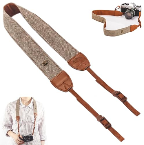 Smaoqingji Tracolla Fotocamera Macchina Fotografica Cinghia - 1 Pezzo, Marrone, Camera Strap, Riduce la Pressione Sulle Spalle e Offre un Maggiore Comfort per Lunghi Periodi di Tempo