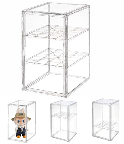 Dasellfa Vitrine Schaukasten Box Acryl Vitrine, Sammlervitrine mit Tür, Für Minifiguren, Figuren Vitrine Kleine, Action Figuren Spielzeug, Modellautos, Sammelfiguren (50*29.5*37)