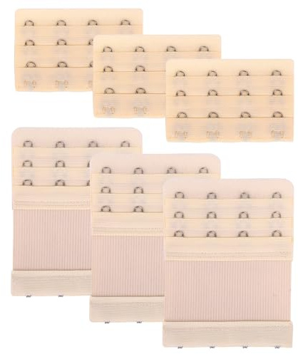 Lusofie 6 Pieces Elastic Bra Extenders 2/3/4 Hook 3 Row Soft and Comfortable Bra Strap Extender Bras Band Extender for Women Lady