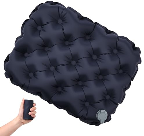 AUYAO Inflatable Seat Cushion Portable Travel Airplane Seat Cushion Self-Inflating Camping Air Sitting Pad Hiking Air Seat Chair with Carry Bag Lightweight Sit Mat Pad for Fishing Beach