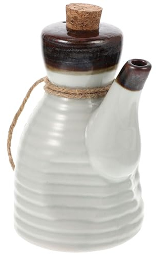 ANDRESLAD Dispensador Cerámico de Vinagre y Aceite para Cocina Recipiente Decorativo para Condimentos Soporte para Salsa de Soja y Especias Frasco Resistente y Fácil de Usar para Uso