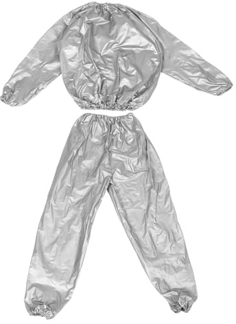 Cabilock Traje de Sauna para Hombre 0.15mm PVC Plateado Resistente al Desgarro Chándal Ajustado para Gimnasio y Boxeo Ropa Térmica Deportiva para Sudar y Perder Peso M