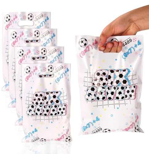 50pz 67 Sacchetti Regalo di Calcio, Stampa Fronte-Retro Portatile 67 Sacchetti Regalo di Calcio Divertenti Bomboniere a Tema Sportivo Adatti per Bambini e Adulti Articoli Feste Compleanno