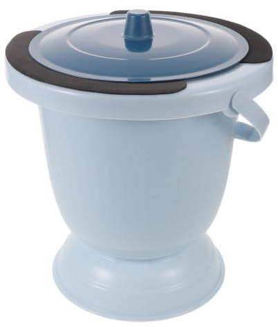 FOMIYES Orinatoio Portatile per Uomo Anziano in Plastica con Coperchio a Tenuta Stagna e Contenimento Odori Avanzato per Uso Ospedaliero e Emergenze in Auto Colore Blu
