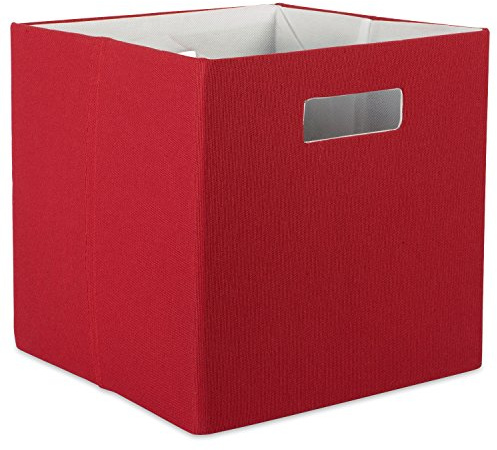 DII - Cubo de almacenamiento plegable de poliéster, sólido, ligero y duradero, cuadrado pequeño, 28 x 28 x 28 cm, color óxido