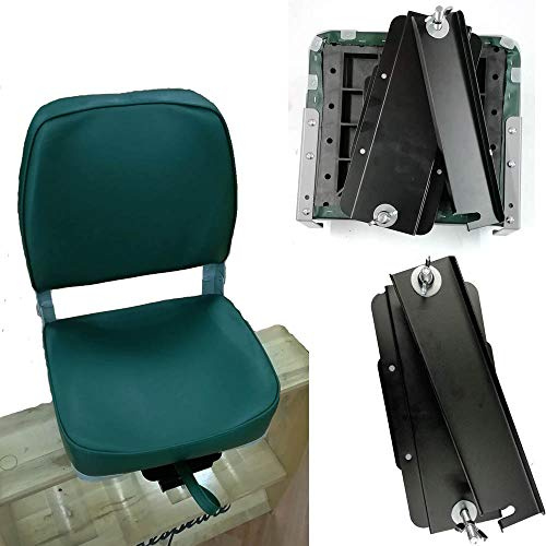 G&B DELUXE PADDED FOLDING ROTATABLE FISHING BOAT SEAT & SWIVEL CLAMP