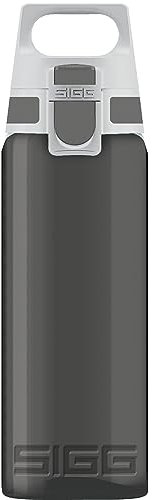 SIGG Total Color Anthracite Trinkflasche (0.6 L), schadstofffreie und auslaufsichere Trinkflasche, leichte und bruchfeste Trinkflasche aus Tritan