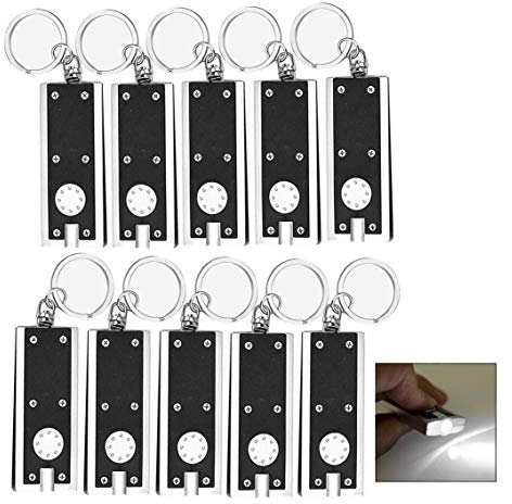iwobi 10er Pack Schlüsselanhänger Lampe Mini Taschenlampe LED Camping Schlüsselring Lampen-Schlüsselkette