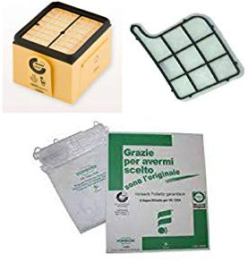 KIT 6 sacchetti, 1 griglia protezione motore e 1 filtro igienico per Vorwerk Folletto mod. 135-136 ORIGINALI !!!!!!