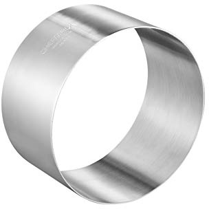 CHEFMADE Mousse Ring Mold, 6-Inch Round Non-Stick Seamless 18/8 Stainless Steel Food Molding