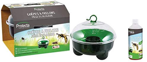 COPYR | Protecta Guep'Clac Trappola Calabroni Vespe E Mosche con Soluzione Attrattiva Ecologica da 500ml per 4 Ricariche, Effetto Immediato