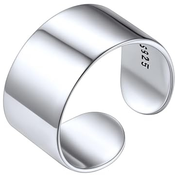 ChicSilver Toe Rings for Women Sterling Silver Toe Ring Hypoallergenic Minimalist Womens Toe Rings Adjustable Simple 8mm Wide Band Ring Beach Foot Jewelry Gifts for Mom Wife
