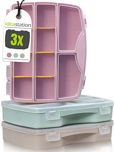 idea-station cassettiera porta minuteria plastica 3 pezzi / 19 x 15 cm - pastello - contenitori organizer