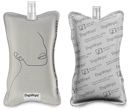 DigiWipz® – Der geniale 2 in 1 Display Reiniger (Madame) – Bildschirmreiniger für Displays und Touchscreens – Screen Cleaner Microfaser-Schwamm mit integriertem Sprayer
