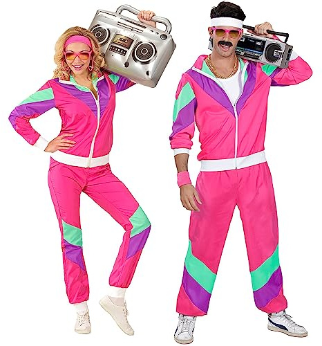 W WIDMANN MILANO Party Fashion - Kostüm Trainingsanzug, Retro-Style, 80er Jahre Outfit, Jogginganzug für Karneval & Party