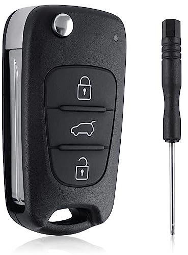 Bahan alamy Autoschlüssel Gehäuse 3 Tasten Fernbedienung Auto Schlüsselgehäuse für Hyundai i10 i20 i30 ix20 ix35 und Kia Ceed Soul Sportage Venga