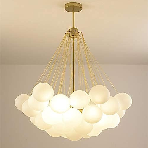 Lámpara De Araña De Lujo para El Hogar, Lámpara Colgante Dorada con Diseño De Bola De Burbuja con Cuerpo De Lámpara De Hardware Y Eslinga, Sala De Estar, Dormitorio, Sala De Estudio