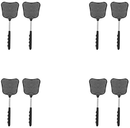 LLKOZN Matamoscas de plástico retráctil de acero inoxidable (8 unidades)