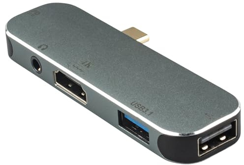 Leehitech Adaptador USB C a HDTV 5 en 1 estación de carga, multipuerto USB C Hub con 4K HDTV, USB A 3.1, USB 2.0, USB C, audio de 3,5 mm, adecuado para Chromebook M3, MacBook Air 2018/2019/2020,