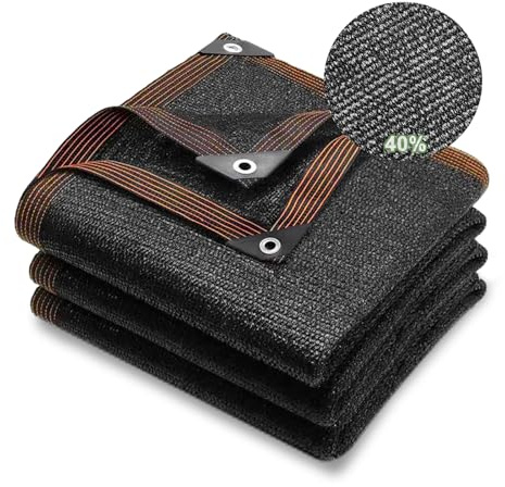 SDLDEER Schattierungsnetz 2x4m, Schattiernetz mit Ösen, 40% UV-Beständiges Schwarz Sonnensegel Atmungsaktiv Beschattungsnetz für Balkon, Pergola, Gewächshaus, Garten