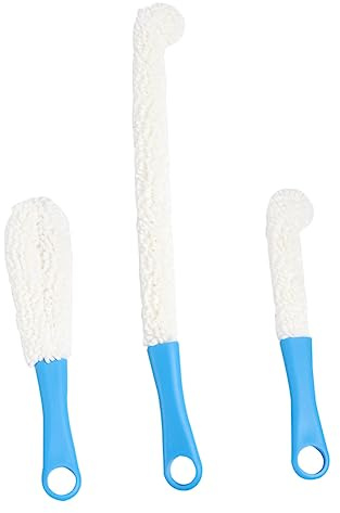 Didiseaon 3 Pièces Brosse pour Tasses Glass Cleaner Brush Nettoyeur de Paille carafes Vin Verre Laveur Brosse de Nettoyage de Tasse goupillon Multifonctionnel Cristal Bouteille d'eau gobelet