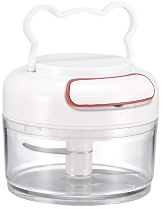 MLUENF Picadora De Verduras Prensa De Ajo Mini Prensa De Ajo De Cocina Trituradora De Frutas Y Verduras Trituradora De Carne Manual Picadora Cortadora De Ajo Licuadora De Hielo,Transparent