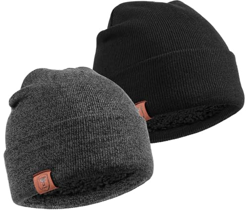 OZERO Wintermütze Herren Damen, Beanie mit Fleece-Innenfutter | Weicher Acryl-Strick, Kopfumfang 52-60 cm, Warm und Elastisch, Ideal für Alltag, Hundespaziergang, Radfahren und Arbeit