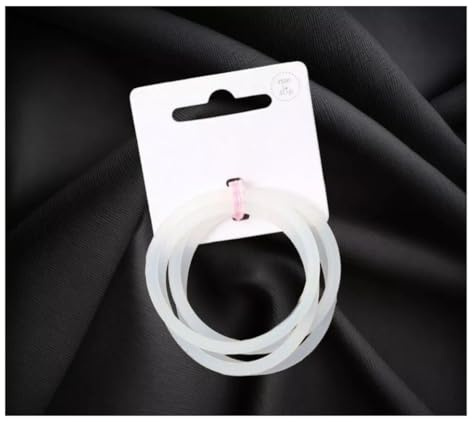 Set of 4 Silicone Non Slip Hair Elastics Bobbles Ponios Bands (Clear)