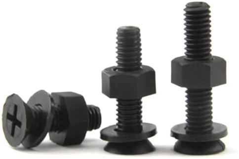 YHQCT M6 50 pièces Noir Nylon vis Boulon écrou Combinaison tête Ronde Boulon croisé en Plastique isolé vis fraisée Boulon écrou