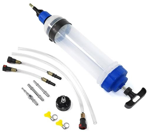 FreeTec Ölabsaugpumpe 1500 ml – Handpumpe mit Schlauch, Flüssigkeitsabsaug- und Abfüllpumpe für Bremsflüssigkeit, Getriebeöl, Kühlmittel und Motoröl – Ideal für effizientes Umfüllen