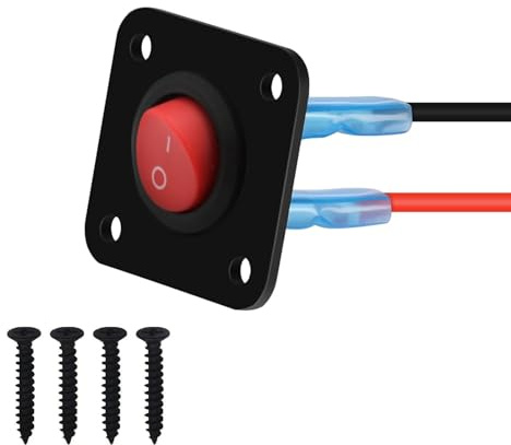 RUNCCI-YUN Kippschalter Rund, Runde Schalter, 12-24V ON/OFF Wippschalter, 1 Gang Wippschalter Panel, Für Auto Boot, Haushaltsgeräten, Motorrädern, Schiffen Usw, 6A/ 250V, 10A/125V（Rot）