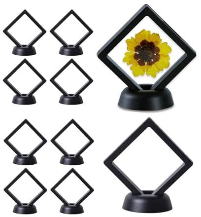 Eco-Fused 3D Transparent Floating Frame Suspension Vitrine for Collectibles, Memorabilia, Decorations - Holders for Coins, Jewellery, Medals (10 Pack)