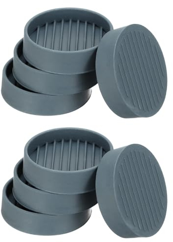 PATIKIL 2.3 Inch Rubber Furniture Pads, 8 Pack Non-Slip Furniture Coasters Round Anti Skid Caster Cups Furniture Feet Cup Floor Protectors for Bed Couch Stoppers, Gray