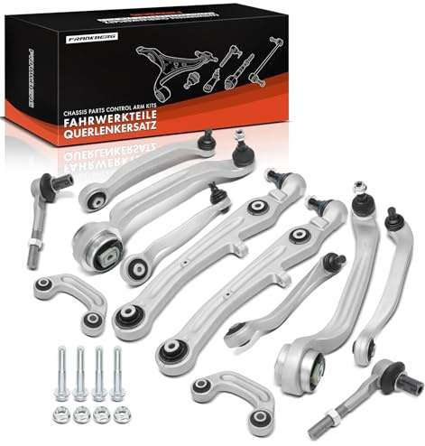 Frankberg 12x Control Arm Set Front Left Right Compatible with A6 Allroad 4FH A6 Avant 4F5 A6 4F2 Replace# 4E0407509E
