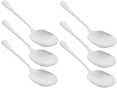 BUGUUYO 6piezas Cuchara Para Servir De Acero Inoxidable Cuchara Sólida Para Servir Cubiertos Para Fiestas Banquetes Redonda