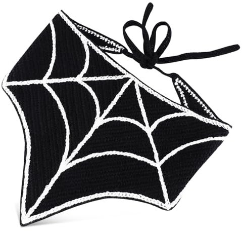 Ipetboom Gehäkeltes Spinnennetz Bandana Stirnband Für Damen Halloween Kopfschmuck Verstellbarer Bindeverschluss Dekoratives Haartuch Für Cosplay Party