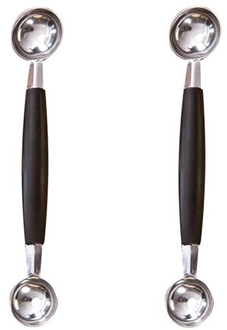 2PCS Double Sided Melon Baller Melon Scoop Round Melon Baller Stainless Steel Round Melon Scoop Fruit Baller for Fruit Ice Cream