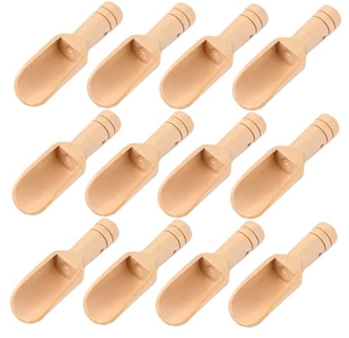 ERINGOGO 12 Pezzi Mini Cucchiai in Legno Per Casa Cucchiai Per Condimenti Da Tè Comodi e Portatili Per Misurare Sali Da Bagno Foglie Di Tè Caffè e Polveri Design Multifunzionale e Salva Spa