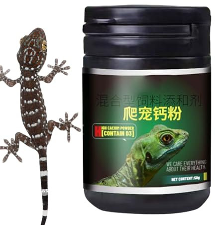 Polvere Di Calcio Per Rettili - Integratore Per Lucertole | Polvere Di Calcio Per Rettili Con Vitamina D3 E Cucchiano Per Drago Barbuto, Salamandra E Anfibi
