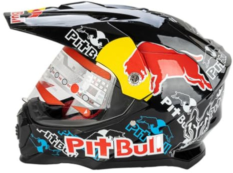 Casco Moto Per Uomo Donna Casco Motocross MX Caschi Cross Per Adulti Casco Moto ATV Casco Integrale Enduro Certificato DOT/ECE Con Visiera Parasole Antiappannamento Casco Da Discesa,Black/A-XL