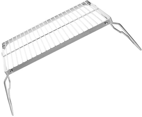 Luxshiny Portable Barbecue Rack Adjustable Height Stainless Steel Camping Grill Stand for Bbq Compact Grill Wire Mesh for Meat Fish and Vegetables