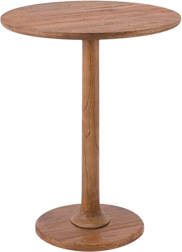 CLP Beistelltisch rund Farragut, massiver Holztisch aus Mindi-Holz, handgefertigter Couchtisch für Wohnzimmer und Esszimmer, Farbe:braun