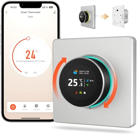MIUCDA Smart Knopf - Termostato WiFi per riscaldamento a pavimento, compatibile con Alexa, Google Assistant