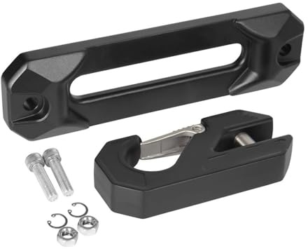 FNERRMEVC Cubierta Anilla Remolque 19000 Lbs 10 Guía Cabrestante Y Cabrestante Remolque Gancho Remolque Dispositivo Remolque para Jeep para Wrangler Jk(Negro)