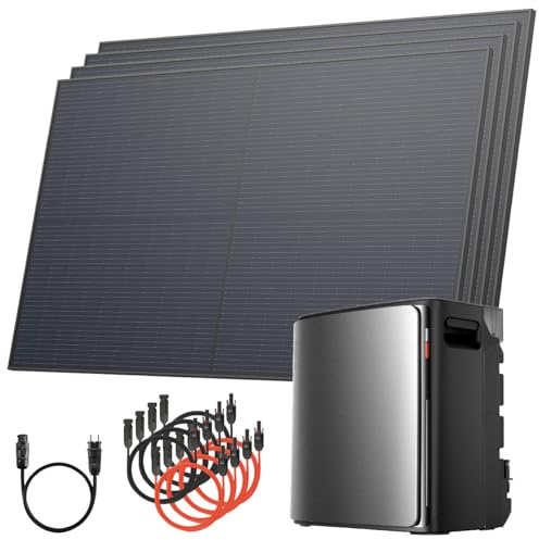 Solarway® Balkonkraftwerk 2000Wp / 800W mit 3,8 kWh EcoFlow STREAM Ultra X Speicher – Komplettset mit 500W Solarmodulen, Wechselrichter & Zubehör – steckerfertige Mini-Solaranlage für die Steckdose