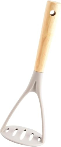 Silicone Potato Press with Wooden Handle for Pressing Mashed Potatoes, Garlic, Sweet Potatoes, etc