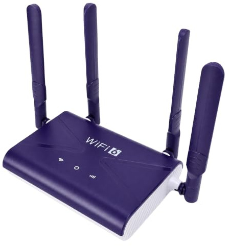 Yosoo Health Gear 4G LTE Trådlös Router, WiFi6 CPE med SIM-kortplats och 4 Antenner för Mobilt Internet, Plug and Play