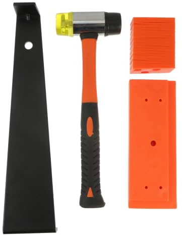 Kit de Instalación de Pisos de Madera Mazo y Accesorios | 43 Piezas, Plástico y Acero al Carbono, Cuñas, Barra de Tracción, Bloque de Golpeo, Instalación Rápida