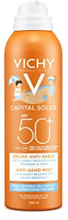 Vichy Bruma Protectora Solar Antiarena, SPF50+, Para Niños, Para Piel Sensible, Protege de Rayos UVB/UVA, Cuida la Piel, Fácil de Quitar la Arena, Capital Soleil, 200ml (el empaque puede diferir)